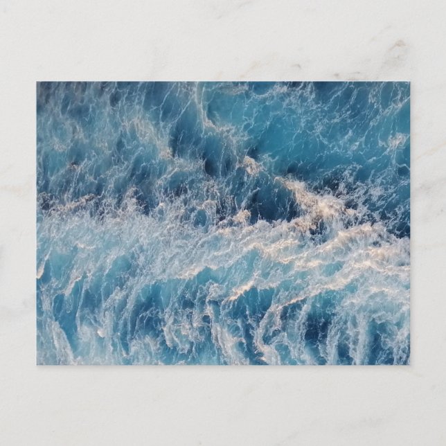 Carte Postale Vagues bleu océan (Devant)