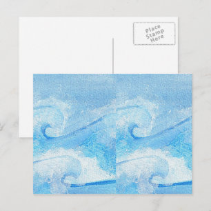 Carte Postale Vagues Bleues Bébé