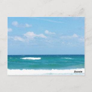 Carte Postale Vagues de ciel bleu avec déferlement à l'horizon d
