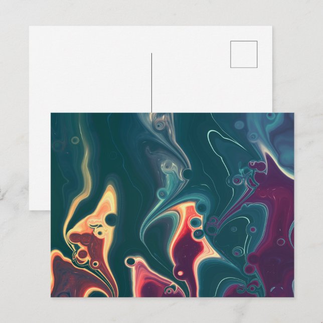 Carte Postale Vagues de lave en mouvement de minuit (Devant / Derrière)