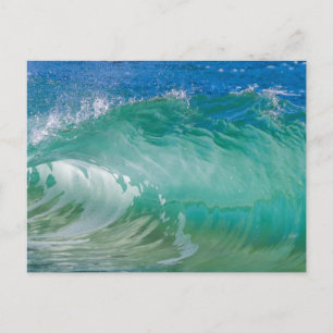 Carte Postale Vagues de plage d'été d'océan bleu