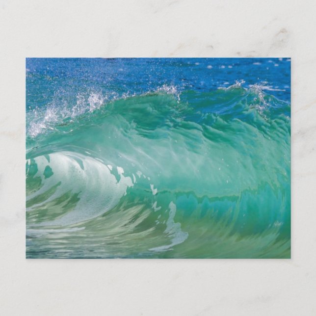Carte Postale Vagues de plage d'été d'océan bleu (Devant)