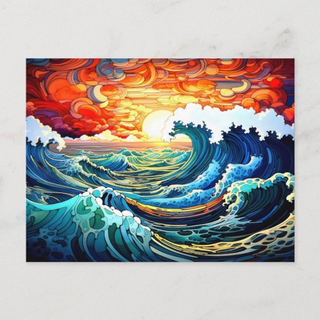 Carte Postale Vagues épiques 12 (Devant)