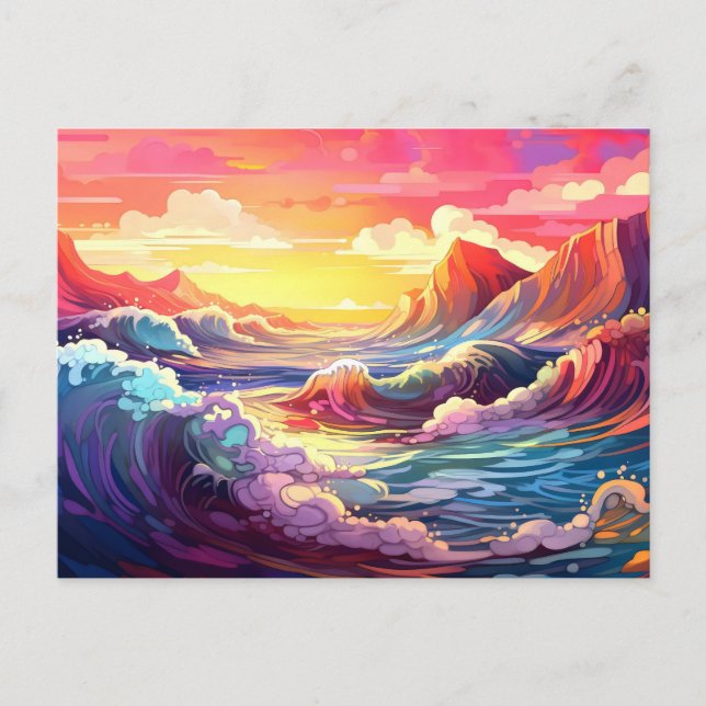 Carte Postale Vagues épiques 3 (Devant)