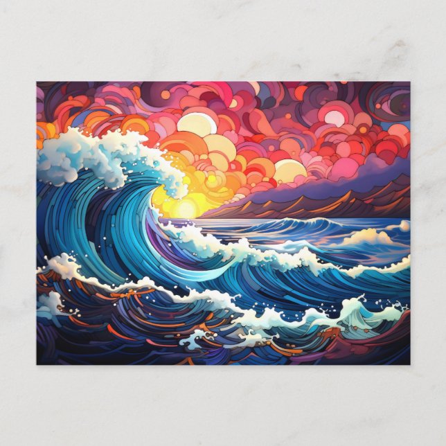 Carte Postale Vagues épiques 9 (Devant)