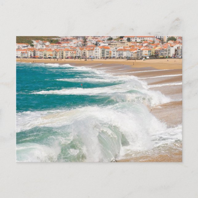 Carte Postale vagues estivales à Nazare (Devant)