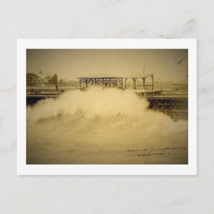 Carte Postale Vagues fortes, Asbury Park, New Jersey Vintage