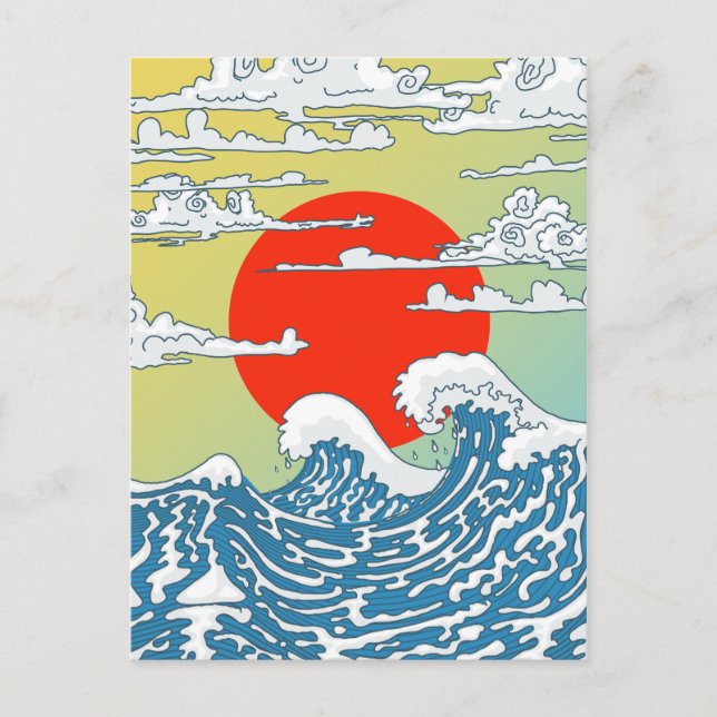 Carte Postale Vagues Japonaises (Devant)
