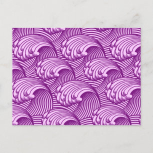 Carte Postale Vagues japonaises vintages, Twilight Purple et Lil