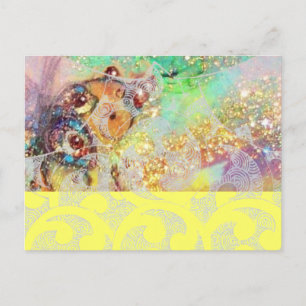 CARTE POSTALE VAGUES / PLANTE DE BOUTEILLE MAGIQUE