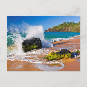 Carte Postale Vagues se brisant sur la plage, Hawaï