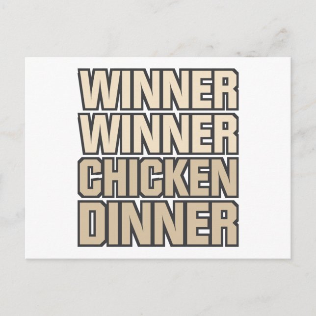Carte Postale Vainqueur du dîner de poulet (Devant)