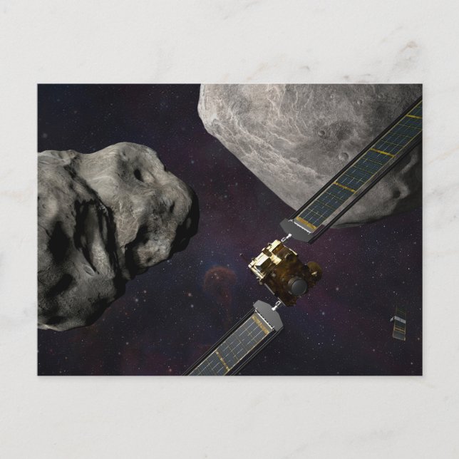 Carte Postale Vaisseau Spatial Dart Et Liciacube Avant L'Impact (Devant)