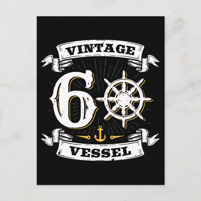 Carte Postale Vaisseau Vintage 60e Anniversaire Voile Nautique  (Devant)