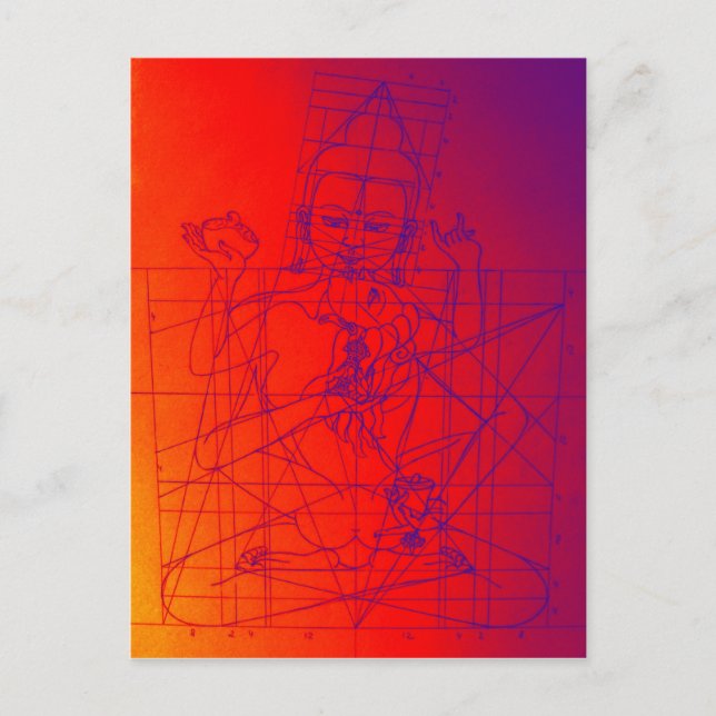 Carte postale Vajrasattva et Consort Sketch (Devant)