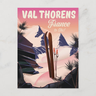 Carte Postale Val Thorens, affiche de ski en France