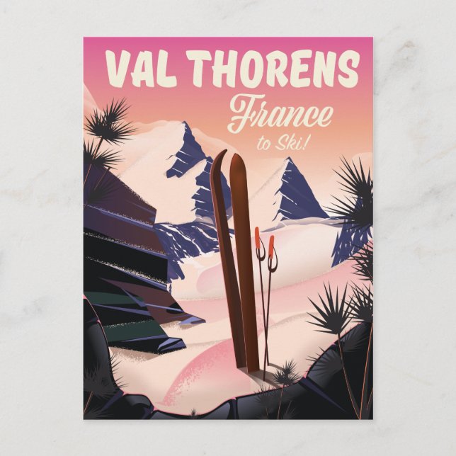 Carte Postale Val Thorens, affiche de ski en France (Devant)