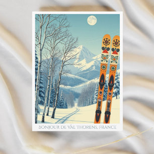Carte Postale Val Thorens France Rétro vacances ski