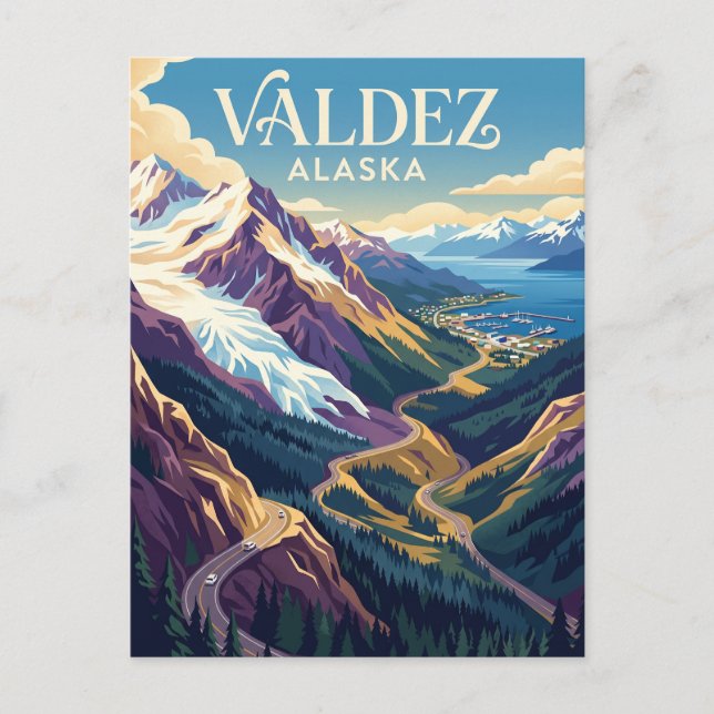 Carte Postale Valdez États-Unis (Devant)