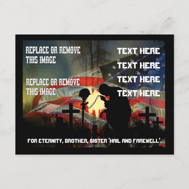 Carte Postale Vale commémorative vétéran des larmes Souvenir (Devant)