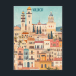 Carte Postale Valence Espagne<br><div class="desc">Cette carte postale de voyage,  de style illustration numérique,  est inspirée de la ville de Valence,  en Espagne.</div>