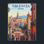 Carte Postale Valence Espagne Voyage Art Vintage<br><div class="desc">Valence Espagne Voyage Art Vintage</div>