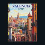 Carte Postale Valencia Espagne Travel Art Vintage<br><div class="desc">Valencia Espagne Travel Art Vintage</div>