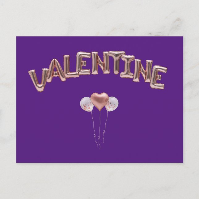 Carte Postale Valentine Ballons Lettres avec Ballons Coeur (Devant)