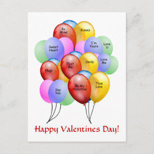 Carte postale Valentine Balloons