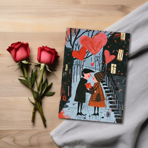 Carte postale Valentine - Couple Promenade dans le