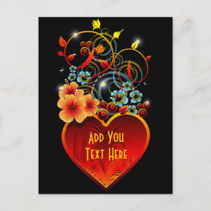 Carte postale Valentine Floral Heart Love