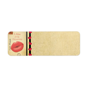 Carte Postale Valentine Kiss Étiquette de adresse