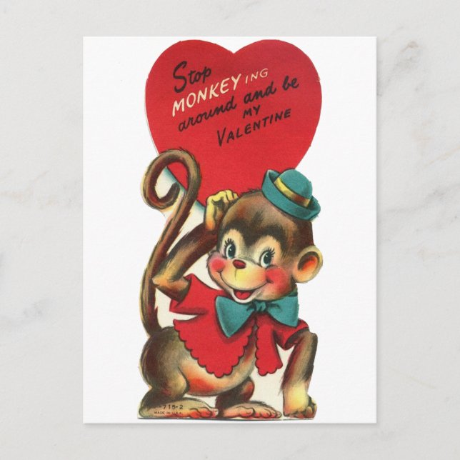 Carte postale valentine pour enfants vintages (Devant)