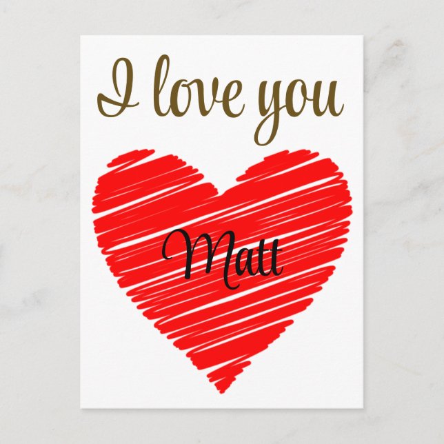 Carte Postale Valentine Red Happy heart romance graphic (Devant)