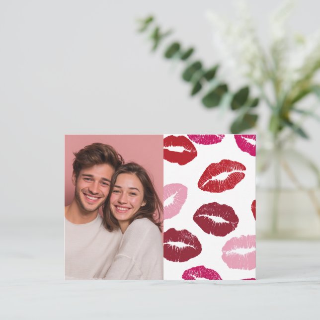 Carte Postale Valentine’s Day Custom Photo Kisses (Debout devant)