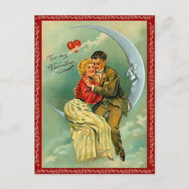 Carte postale Valentine sur la lune pour vous (Devant)