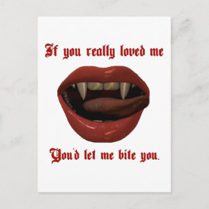 Carte Postale Valentine Vampire Laissez-Moi Vous Citer Goth Loth