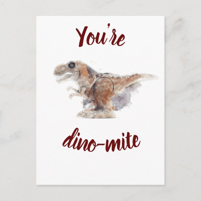 Carte Postale Valentine Vous êtes dino-mite (Devant)