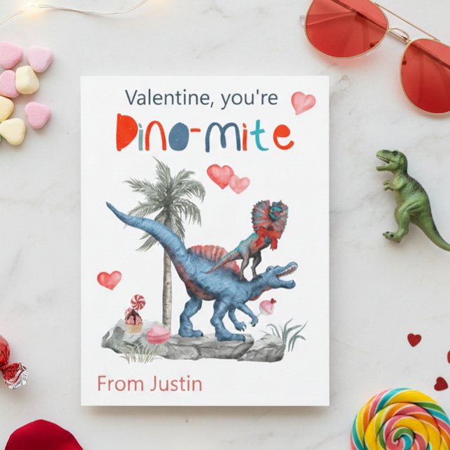 Carte Postale Valentine Vous êtes Dino-mite Dinosaur (Créateur téléchargé)