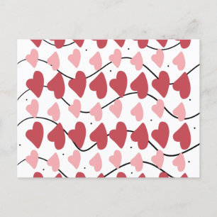 Carte Postale Valentines Coeurs Doodles Dots Motif