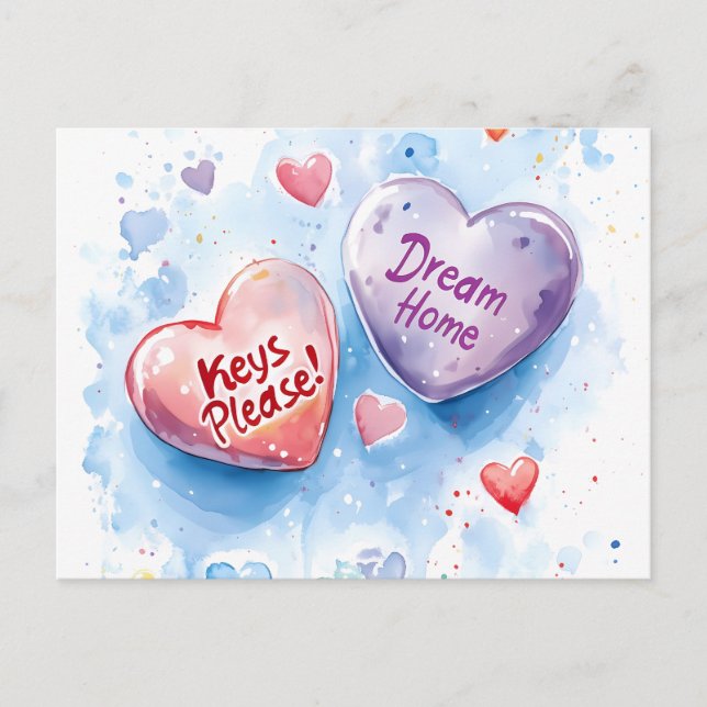 Carte Postale Valentine's Day Candy Immo Homeacheteur Marketing (Devant)