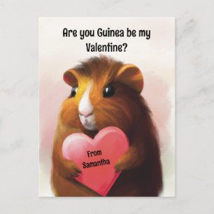 Carte Postale Valentines de classe personnalisées Cochon de Guin