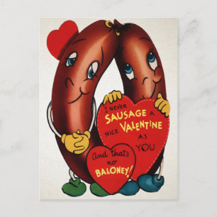 Carte Postale Valentines de saucisses vintages