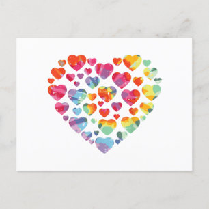Carte Postale Valentines Jour Coeur Coeur Tie Dye