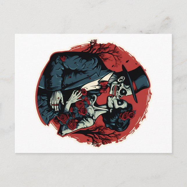 Carte Postale Valentines jour zombies amour (Devant)
