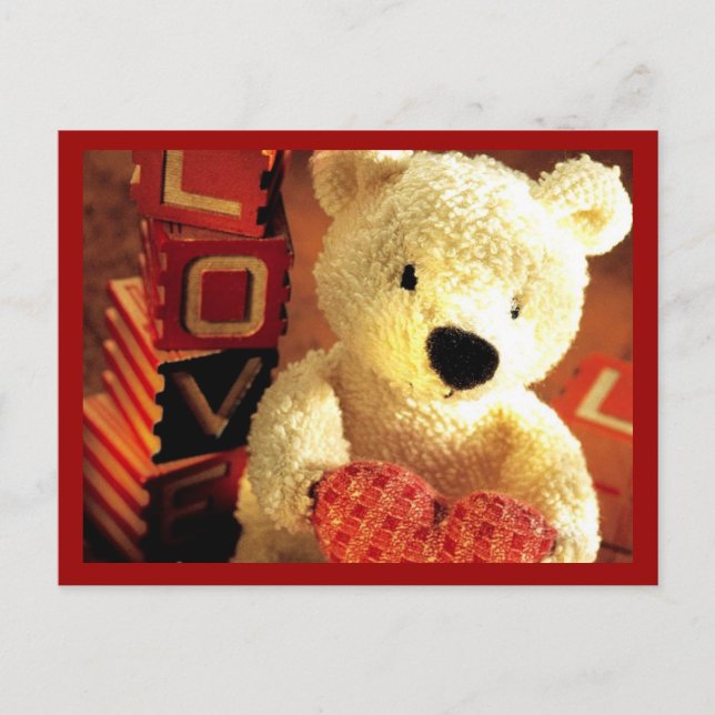 Carte postale "Valentines Love Teddy Bear with Hea (Devant)
