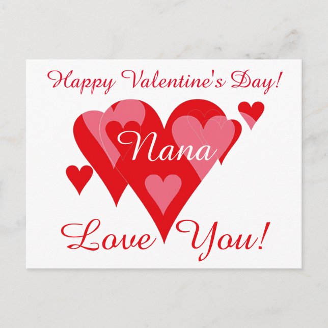 Carte Postale Valentines par Janz pour Nana Love You (Devant)