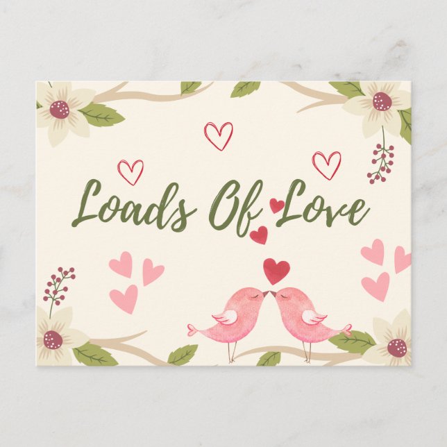 Carte Postale Valentine's Rustic Love Floral Cute (Devant)