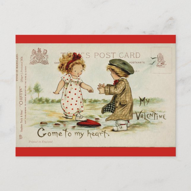 Carte Postale Valentines vintages Jour Petits enfants (Devant)