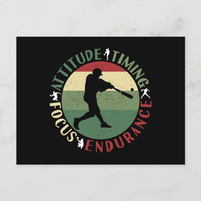 Carte Postale Valeurs d'équipe de baseball motivantes (Devant)